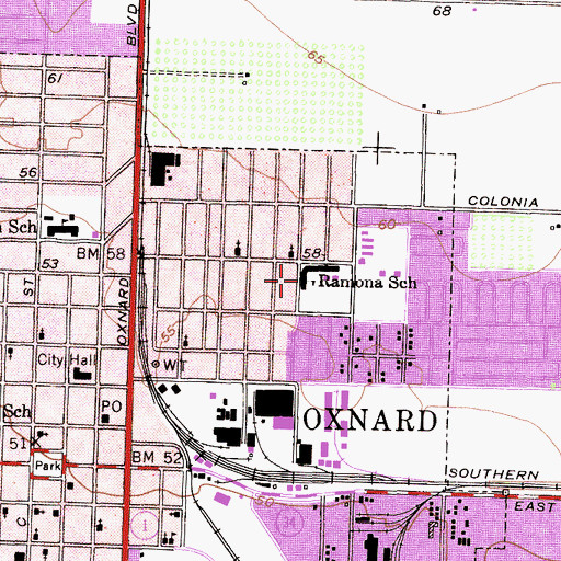 Topographic Map of Cesar Chavez Elementary School, CA