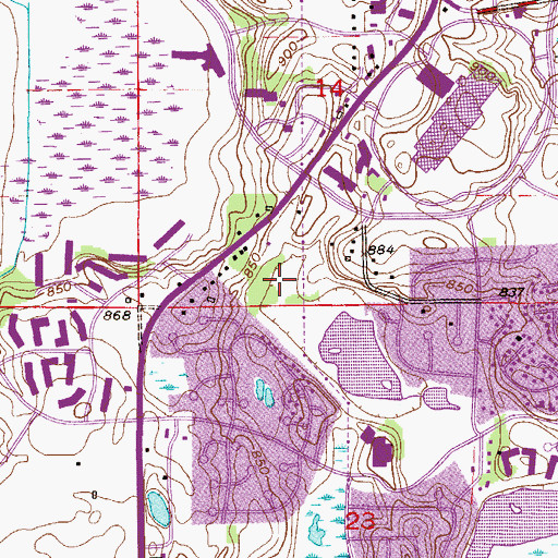 Topographic Map of Tower Square Shopping Center, MN