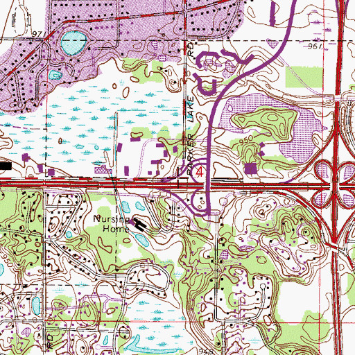 Topographic Map of Twelve Oaks Shopping Center, MN