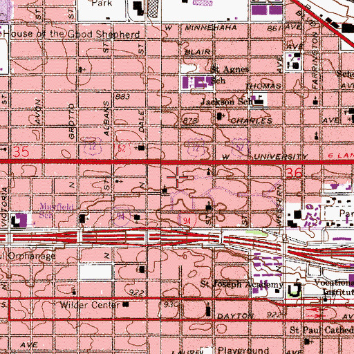 Topographic Map of Unidale Mall Shopping Center, MN
