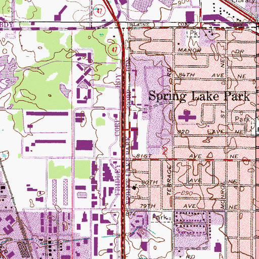 Topographic Map of University Center 4 Shopping Center, MN