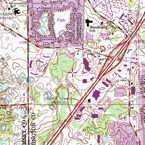 Topographic Map of Valley Creek Mall Shopping Center, MN
