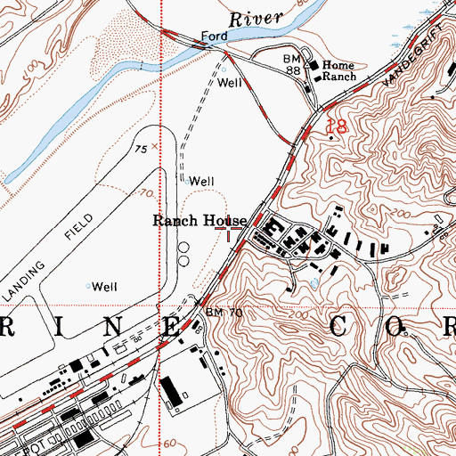 Topographic Map of Ranch House, CA