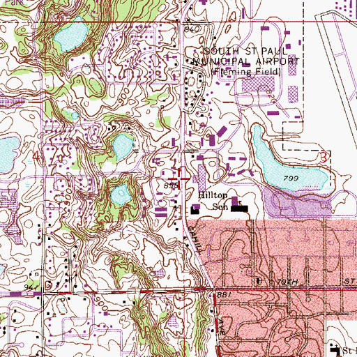 Topographic Map of Village Square Shopping Center, MN