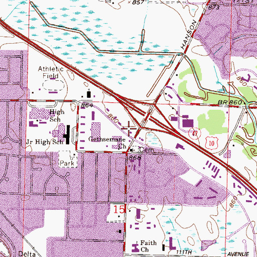 Topographic Map of Village Ten Shopping Center, MN