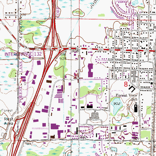 Topographic Map of West Lake Plaza Shopping Center, MN