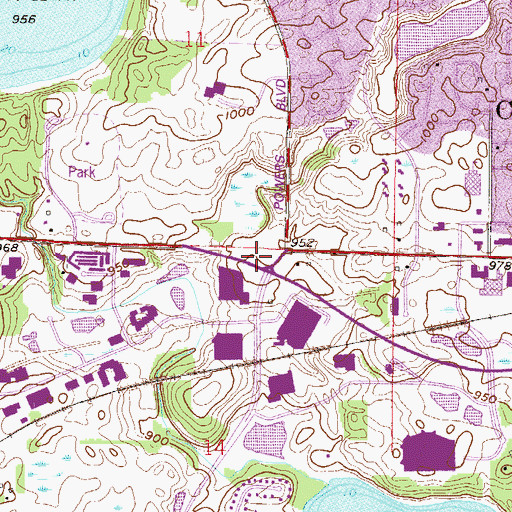 Topographic Map of West Village Center Shopping Center, MN