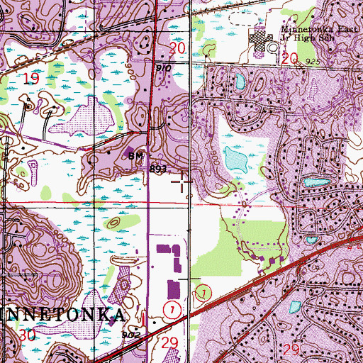 Topographic Map of Westwind Plaza Shopping Center, MN