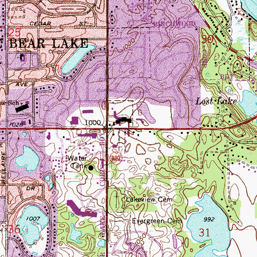 Topographic Map of Wildwood Shopping Center, MN