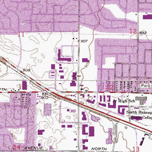 Topographic Map of Zachary Square Shopping Center, MN