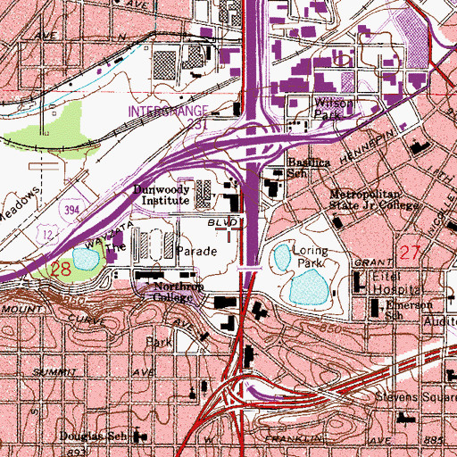 Topographic Map of Minneapolis Sculpture Garden, MN