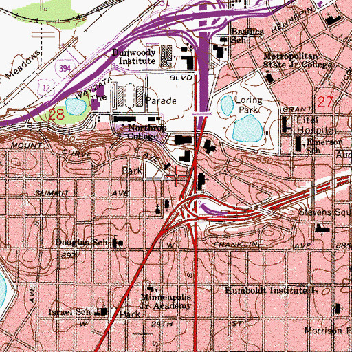 Topographic Map of Kenwood Gables, MN