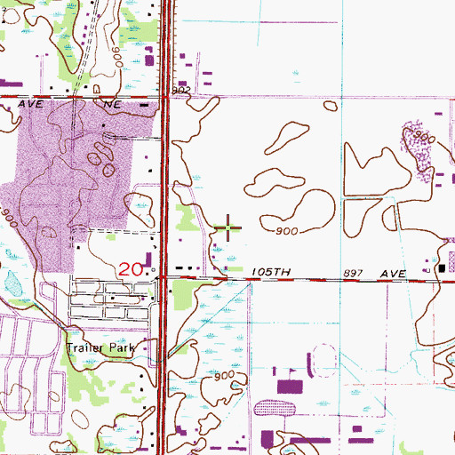 Topographic Map of Blaine Post Office, MN