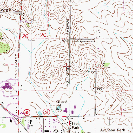 Topographic Map of All Saints School, MN