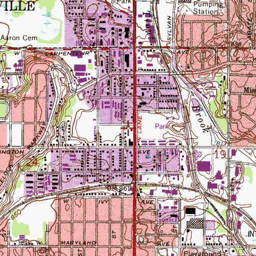 Topographic Map of Arlington Senior High School, MN