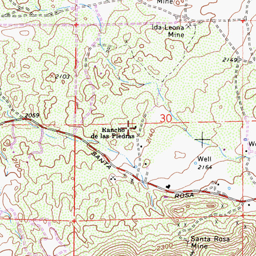 Topographic Map of Rancho de las Piedras, CA
