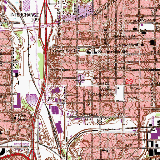 Topographic Map of Bruce F Vento Elementary School, MN