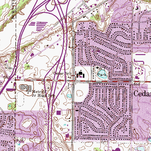 Topographic Map of Burnsville Alternative High School, MN