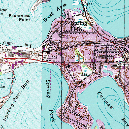 Topographic Map of Calvary Memorial School, MN