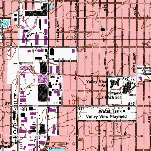 Topographic Map of Calvary United Pentecostal School, MN