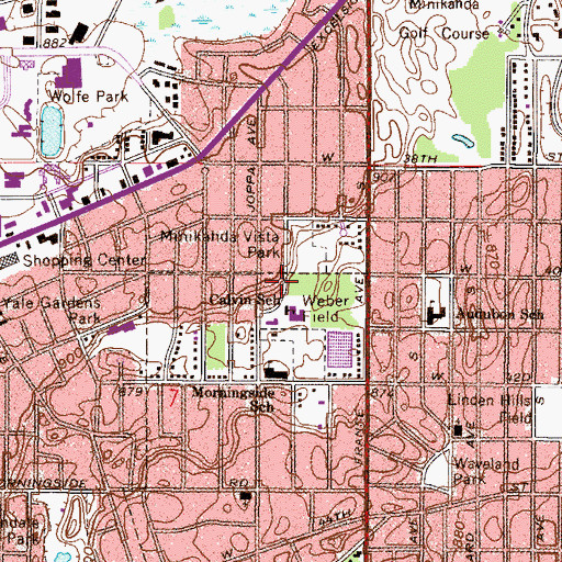 Topographic Map of Calvin Christian Edina School, MN