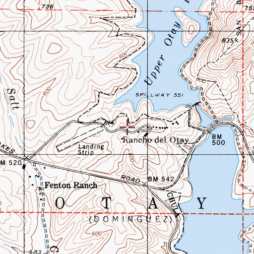 Topographic Map of Rancho del Otay, CA