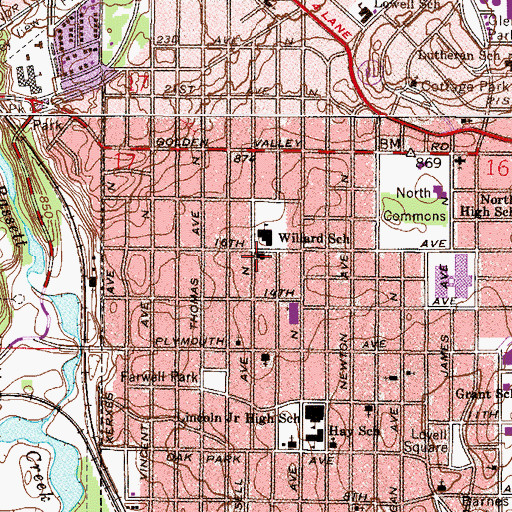 Topographic Map of Connection Center School, MN