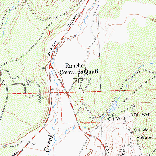 Topographic Map of Rancho Corral de Quati, CA