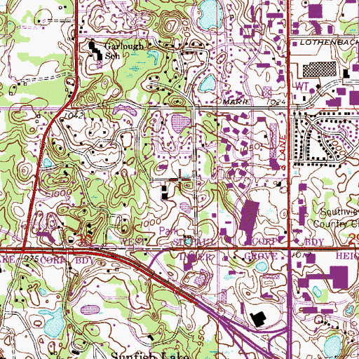 Topographic Map of Crown of Life School, MN