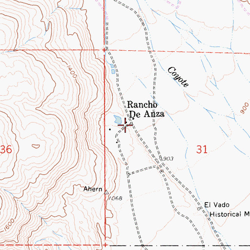 Topographic Map of Rancho De Anza, CA