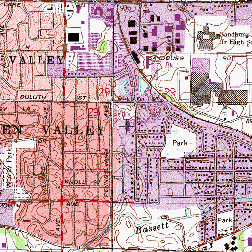 Topographic Map of Forest Elementary School, MN