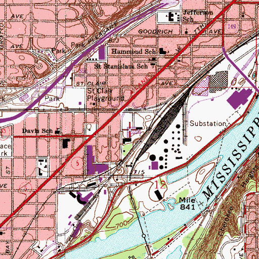 Topographic Map of Bridge View School, MN
