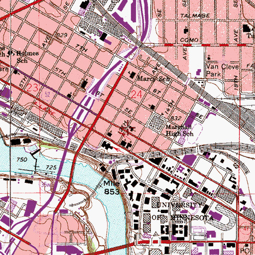 Topographic Map of Heart of the Earth Secondary School, MN