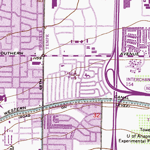 Topographic Map of Contempo Tempe, AZ