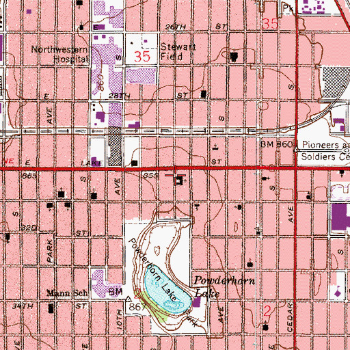 Topographic Map of Hope Academy, MN