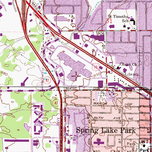 Topographic Map of Paladin Career and Technical High School, MN