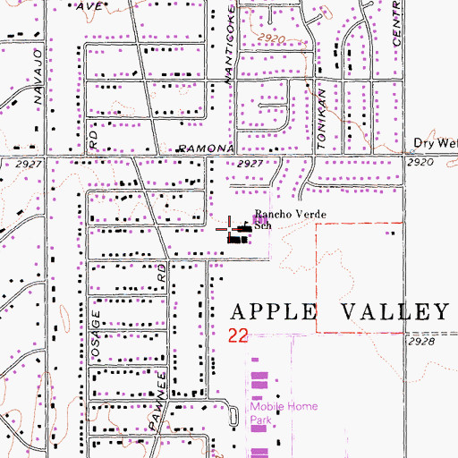 Topographic Map of Rancho Verde Elementary School, CA