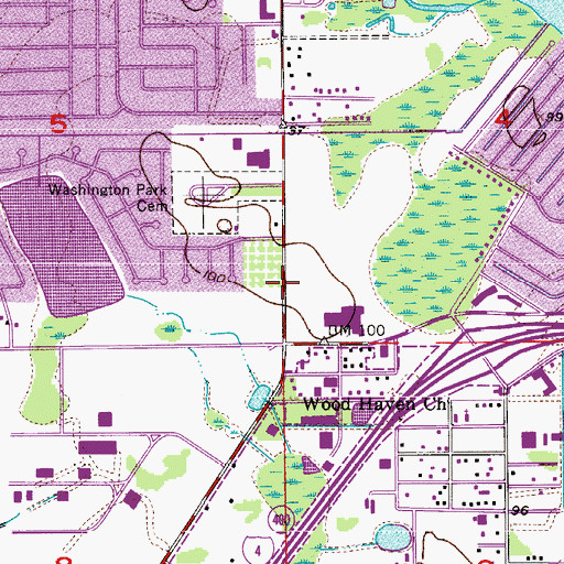 Topographic Map of El Bethel Temple in Orlando, FL
