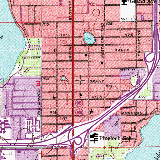 Topographic Map of Emanuel Baptist Church, FL