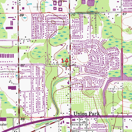 Topographic Map of Faith Assembly of God Church, FL