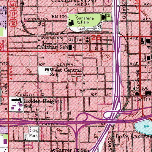 Topographic Map of Faith Deliverance Temple, FL