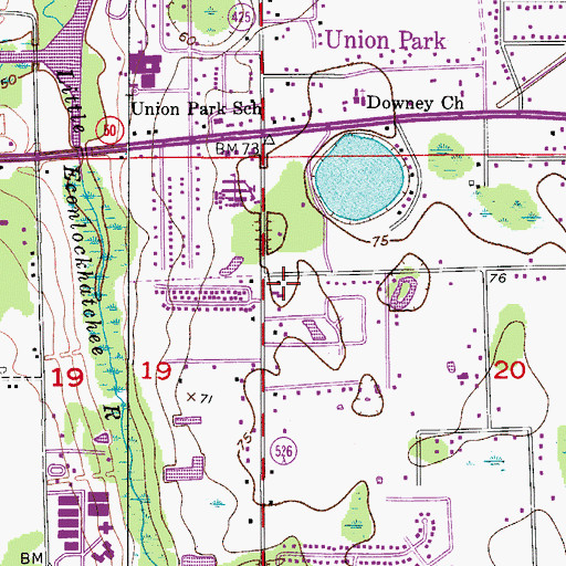 Topographic Map of Faith United Methodist Church, FL