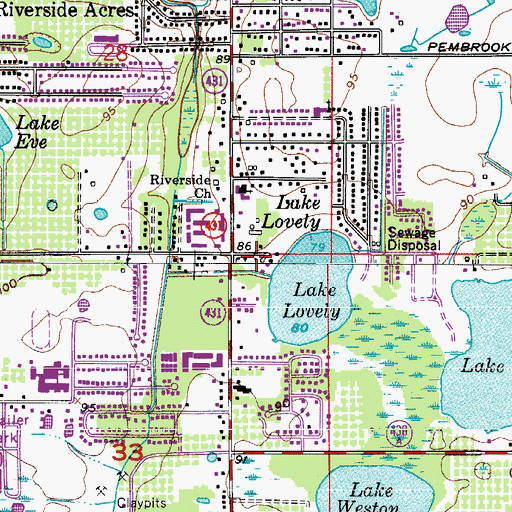 Topographic Map of Faith World Center of Orlando, FL