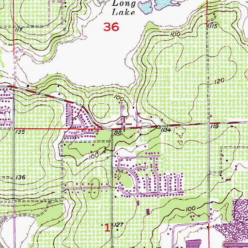 Topographic Map of Fellowship Baptist Church of Pine Hills, FL