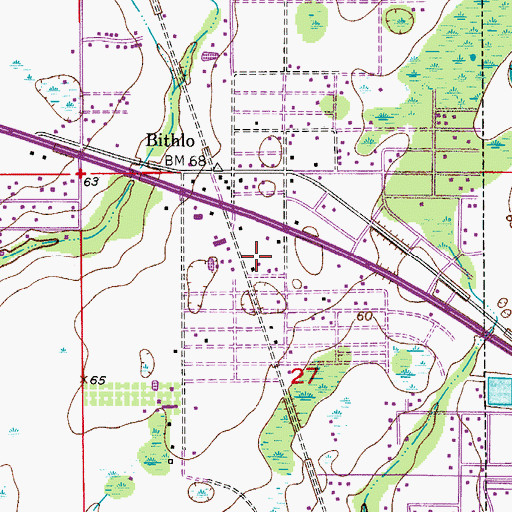 Topographic Map of First Baptist Church of Bithlo, FL