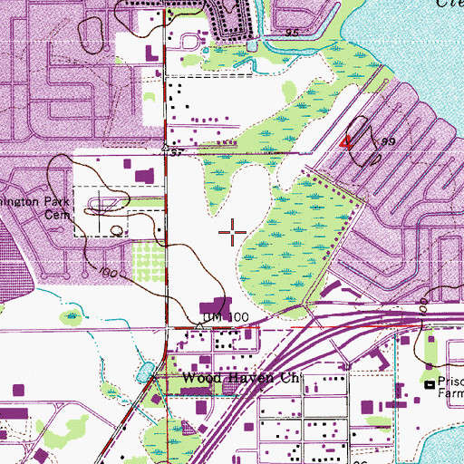 Topographic Map of First Baptist Church of Orlando, FL