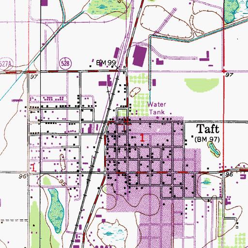 Topographic Map of First Baptist Church of Taft, FL