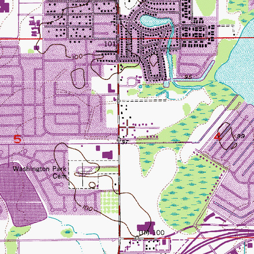 Topographic Map of First Born Pentecostal Church, FL