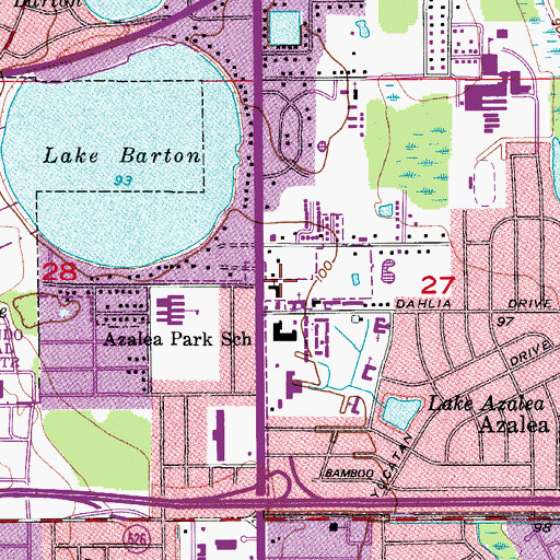 Topographic Map of First Church of God, FL