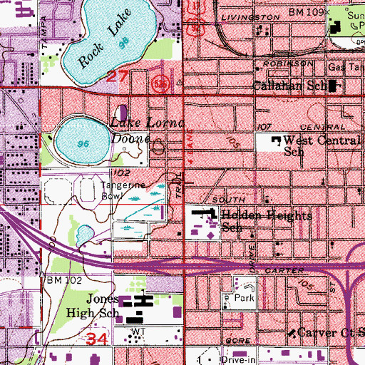 Topographic Map of First Gospel Assembly Church, FL